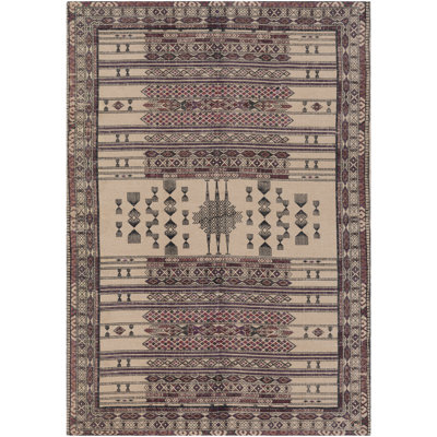 Tapis mauve vif / rose tissé à la main Brondon