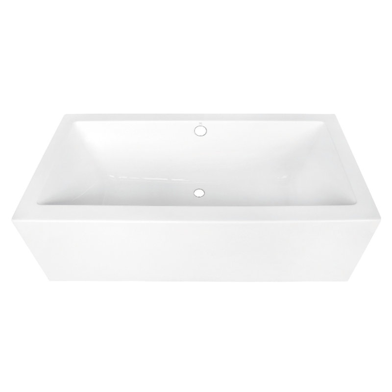 Kingston Brass Aqua Eden 67-Inch Acrylic Rectangular Double Ended Freestanding Tub with Overflow/Drain Assembly