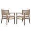 Ensemble de 2 chaises d'extérieur en bois d'acacia avec dossier en corde et coussin hydrofuge-126552283