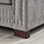 Velours rembourré gris à 2 places de style moderne avec embellissement carré et argent, construction en bois massif, housse de coussin amovible lavable-1103725865