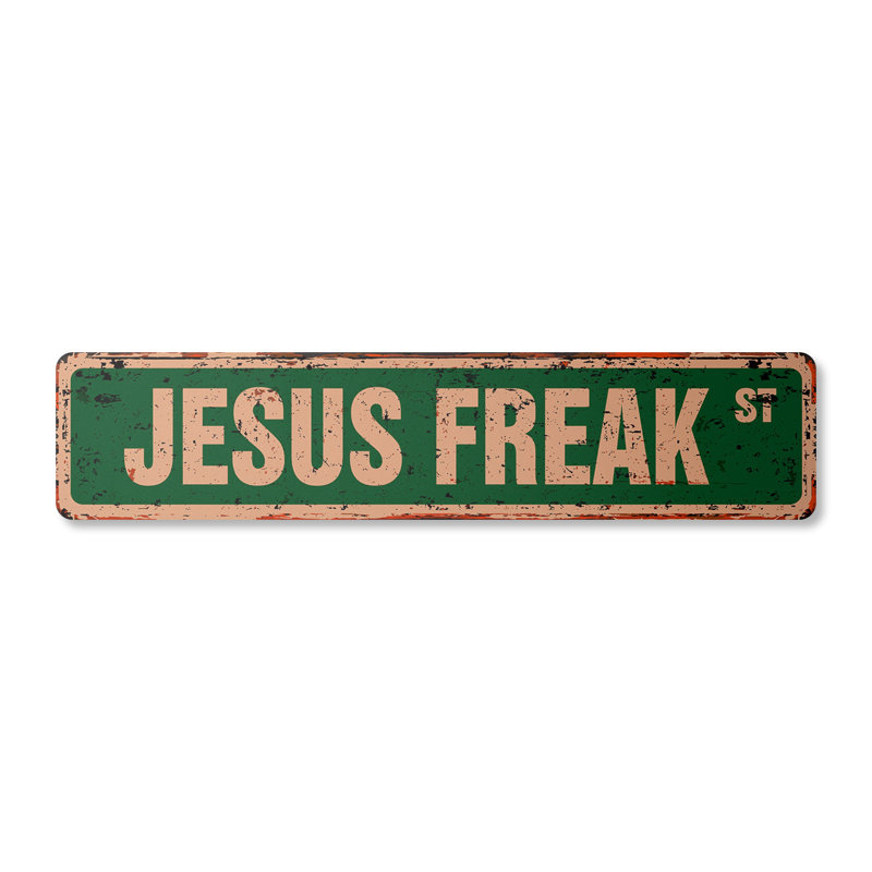 Plaque de rue Jesus Freak aluminium 6 po x 24 po
