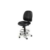 Backed Adjustable Height Ergonomic Lab Stool with Footring Wheels
