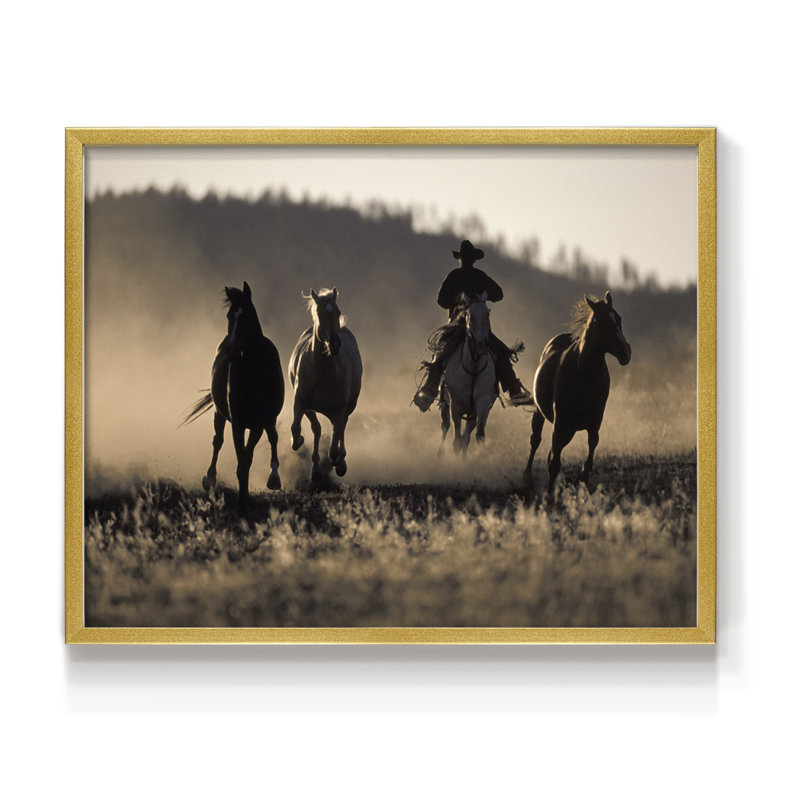 Ranchers Ride - Reproduction encadrée - Restickable, Or, H 8 po x l 10 po