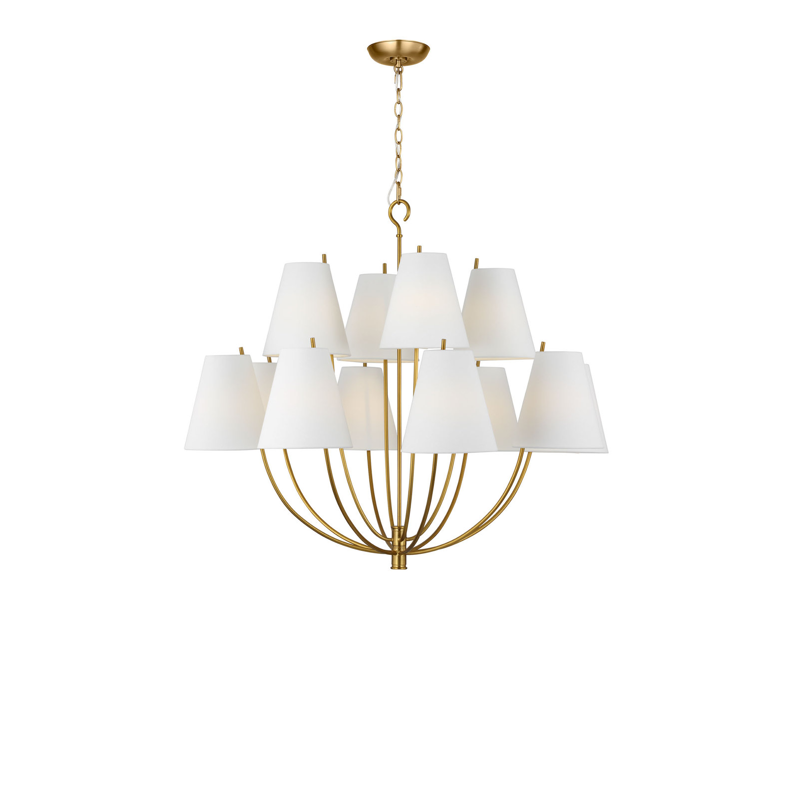 Reyes Chandelier, 123.63" H x 40" W  x 40" D, Burnished Brass