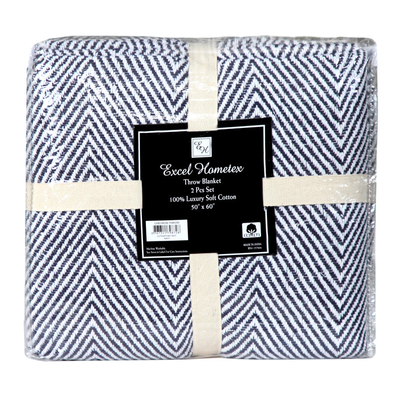 Jeté luxueux 100% coton, Marine