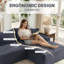 Canapé modulaire 95 po, canapé en forme de L avec méridienne orientée vers la droite, canapé en mousse à mémoire de forme 4 places en velours côtelé gris foncé-275407034