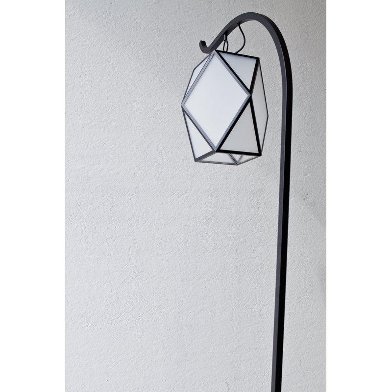 Muse Battery 78" Arched Floor Lamp, 9.8" H x 9.8" W x 9.8" D, Black Pearl Lacquered