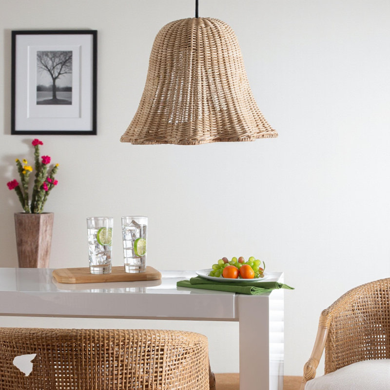 Olson Rattan Scalloped Pendant Lampshade