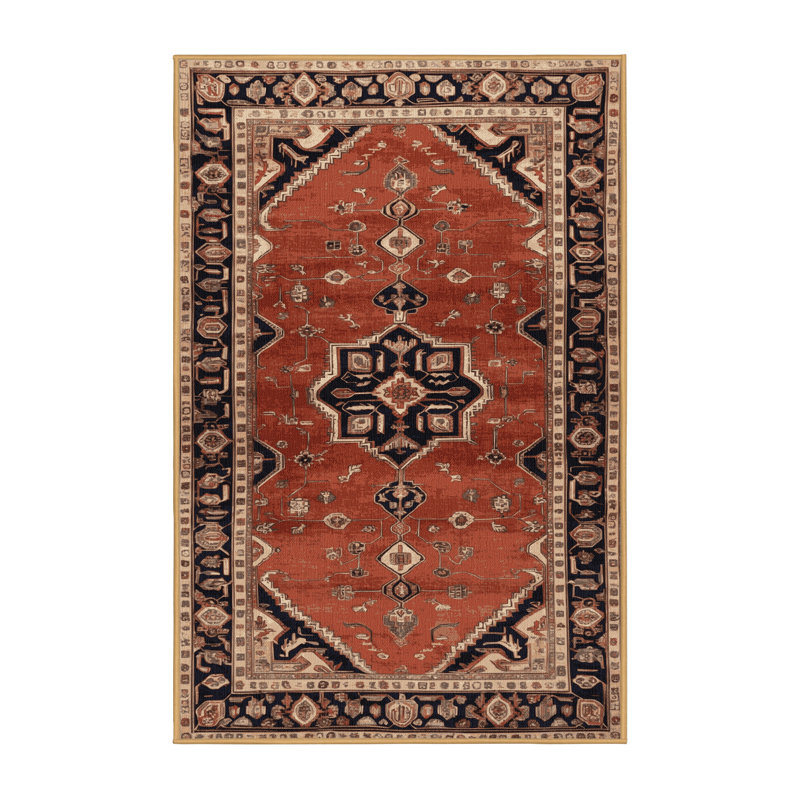 Tapis brun lavable à la machine, Rectangle de 5 pi x 8 pi