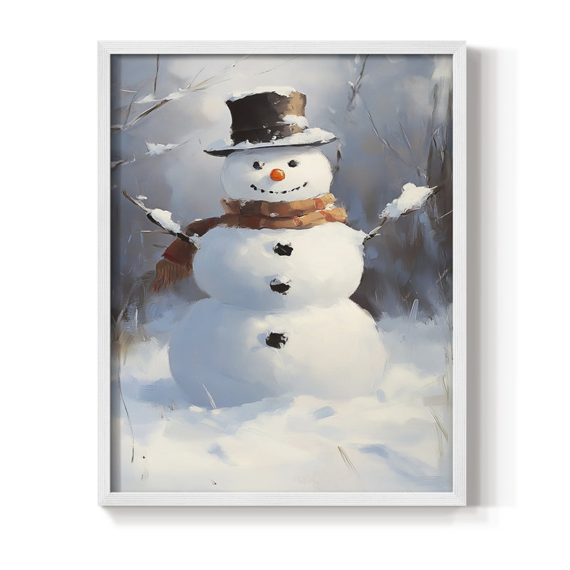 «Christmas Holiday Art», série 2-CXI, reproduction encadrée - bois massif, H 15 po x l 12 po, Blanc