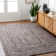Tapis brun rectangulaire en polyester tissé à plat Rectangle Geathers
