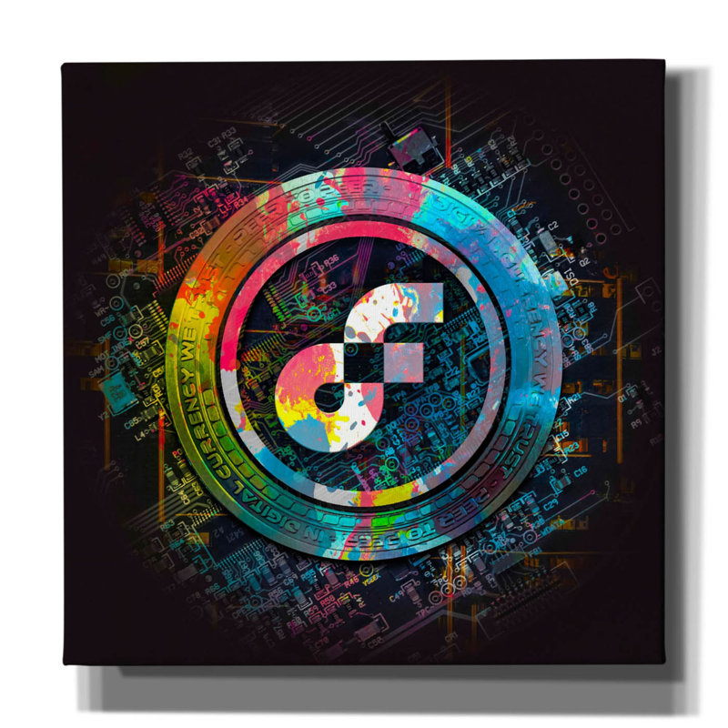 Toile épique Graffiti «Flow Crypto Power» par Epic Portfolio, 12 po x 12 po, H 12 po x l 12 po x P 0,75 po