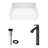 Marigold 18" L x 14" W x 5" H Rectangular White Matte Stone Vessel Bathroom Sink with 12" H Faucet-100512866