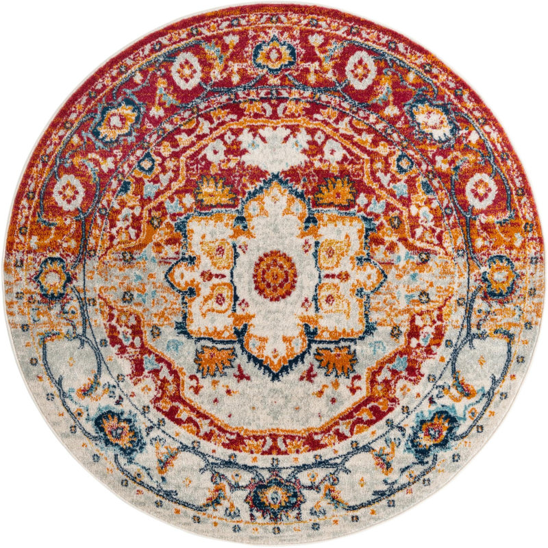 Ikat Indoor Rug, Round 5'3"