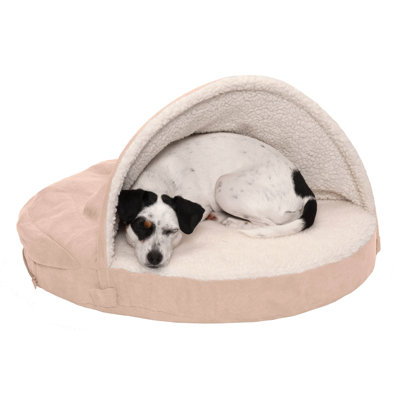 Faux Sheepskin Round Hooded Orthopedic Dog Bed