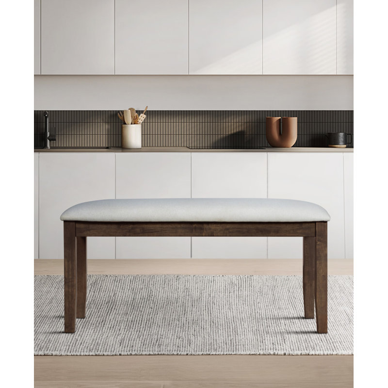 Shawn Polyester Upholstered Bench, Brown