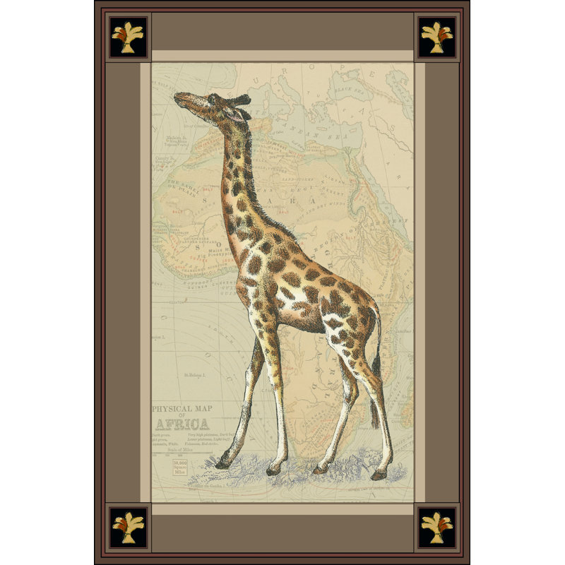 Giraffe With Border I - Wrapped Canvas Print, 30cm H x 20cm W x 3.8cm D
