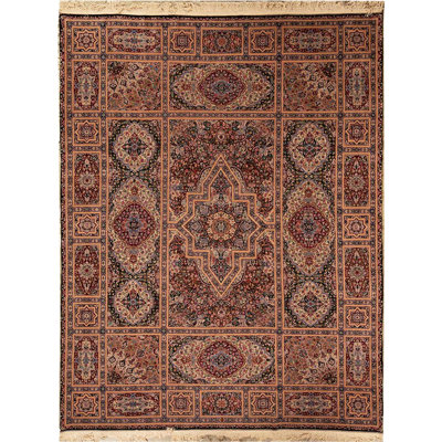 Tapis noir de haute qualité noué à la main