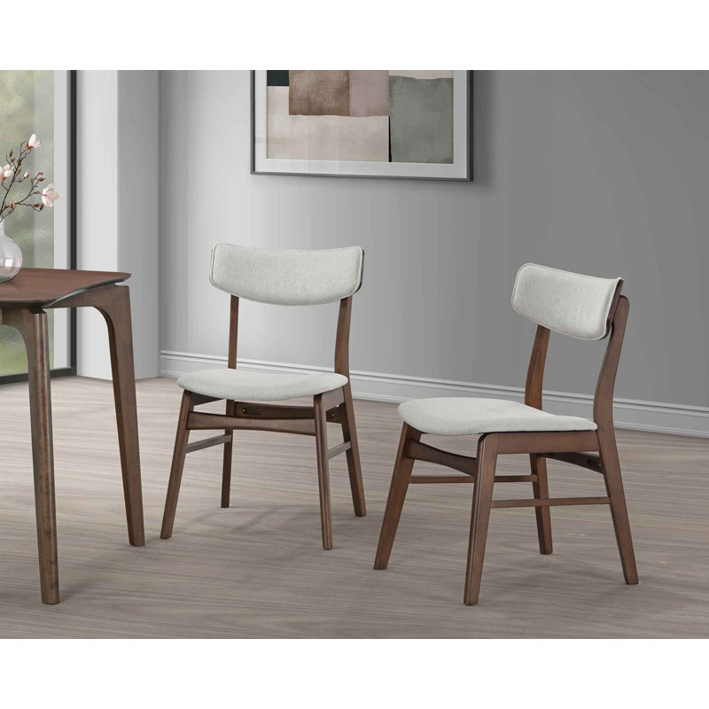 Aspen Upholstered Solid Wood Dining Chair Side Chair (Set of 2), Walnut