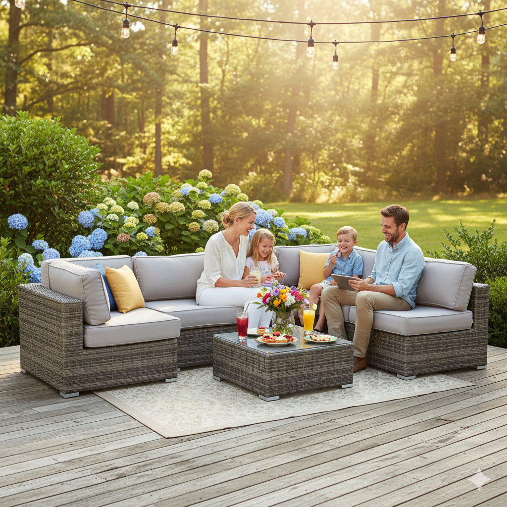 Tonioni 4-Person Sunbrella® Patio Seating Group, Sunbrella Taupe