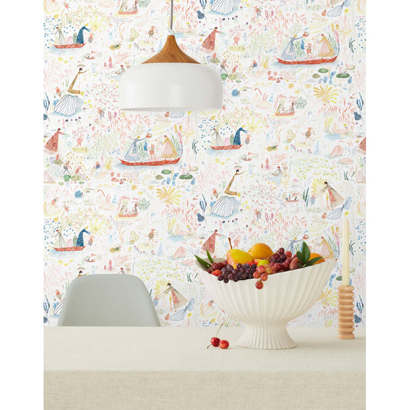 Garden in the Sea Wallpaper | White / Pre-pasted / Roll - 24" x 30'