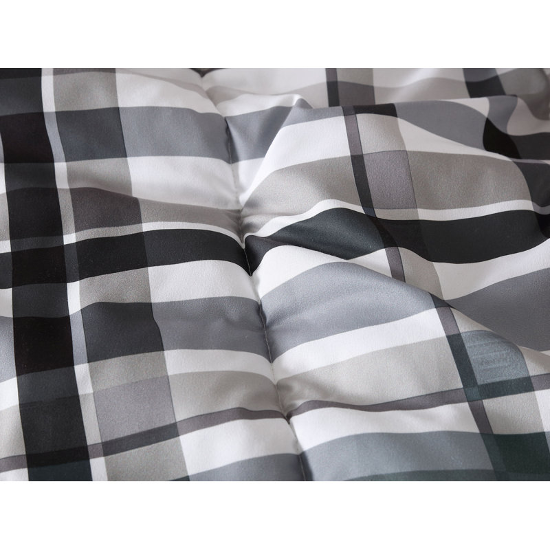Ensemble d'édredon, Édredon de très grande taille et 6 pièces suppl, Noir / blanc