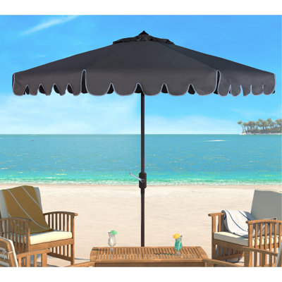 Outdoor Venice Single Scallop Crank Outdoor Push Button Tilt Umbrella