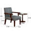 Hardwood Frame Accent Chairs With Grey Fabric And Desk Arm Chair  2 + 1 Table , Frame, For Bedroom, Living Room, Office Space