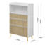 Armoire de rangement à trois tiroirs pouvant être utilisée dans la salle à manger, la cuisine ou la chambre à coucher. Cadre en bois massif blanc