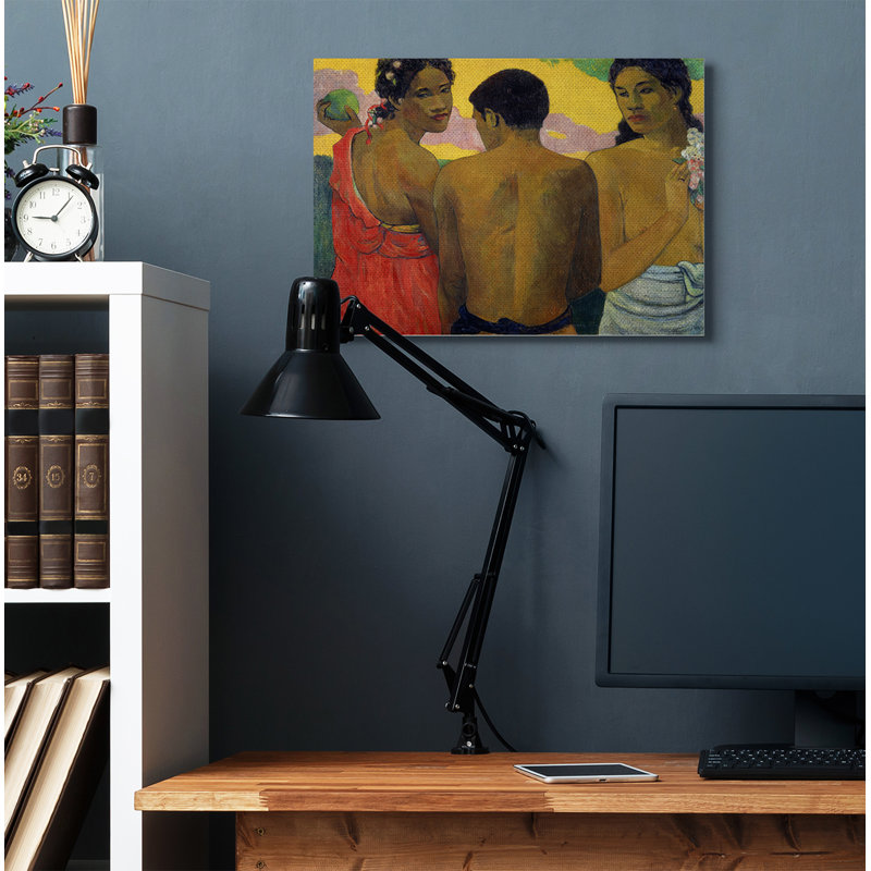 « coucher de soleil, figures natives classiques » par paul gauguin-reproduction d’art, H 24 po x l 30 po x P 1,5 po
