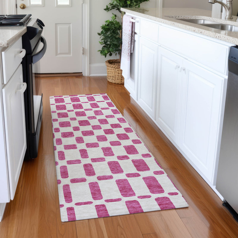 Premium Machine Washable Prisco Blush Rug, Runner 2'3" x 7'6"