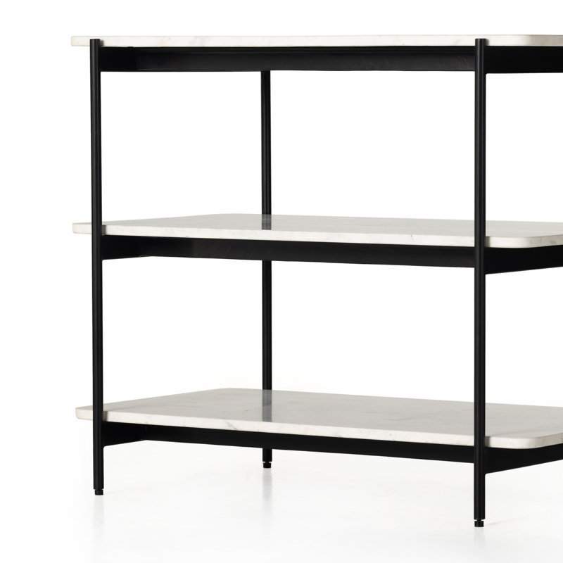 Benesh Jasper Nightstand, White/Black