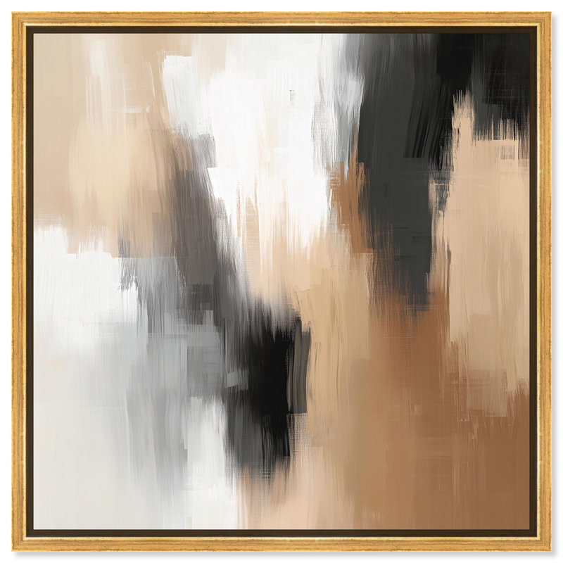 Art Remedy Boho Abstracts, toile, H 21 po x l 21 po, Cadre flottant doré