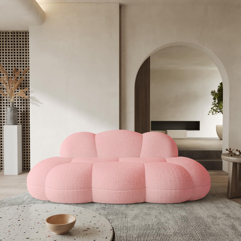 Fauteuil à billes incurvé moderne à 3 places Shirley, Rose