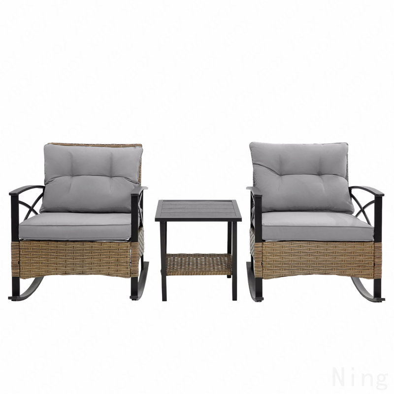 Ensemble de chaises berçantes 3 pièces