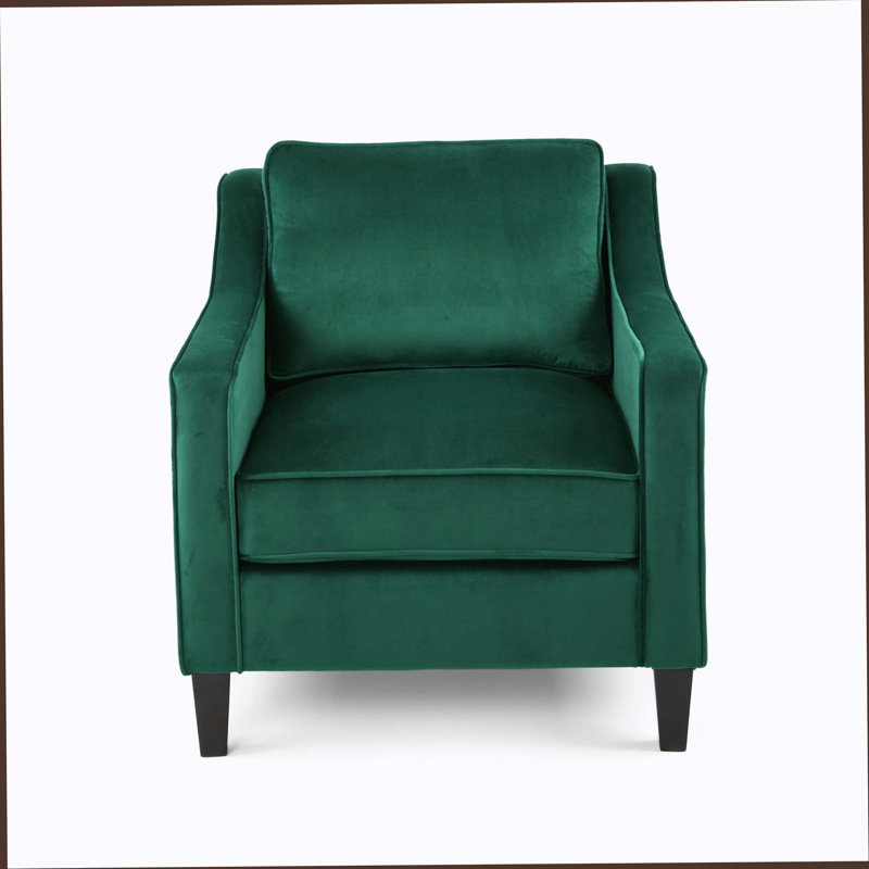 Fauteuil club en velours vert, Green