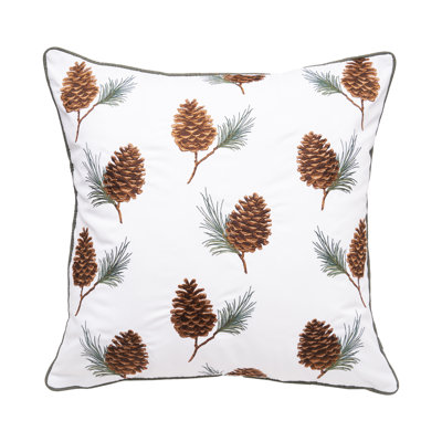 Pinecones and Branches Pattern Indoor/Outdoor Pillow