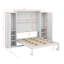 Lit escamotable double avec garde-robe et tablette de rangement-778047532