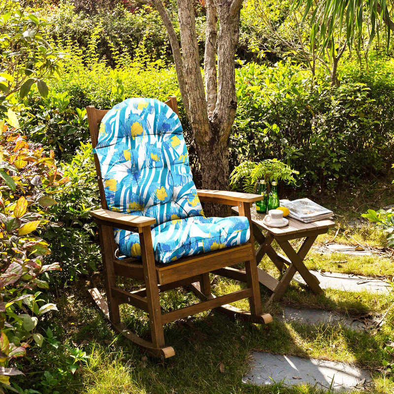 High-Back Seat Cushion - Waterproof Outdoor Adirondack Chair Cushion for Patio Furniture with Vibrant Patterns, Premium Elastic Padding, Multi-Scenario Use