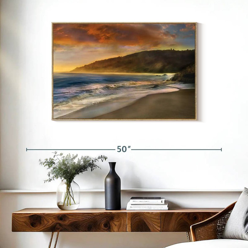 Malibu Sun, Cadre flottant en bois naturel, 37 po x 25 po