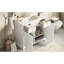 Meuble-lavabo blanc 36 po - structure en bois massif, planches, lavabo en céramique, 2 tiroirs, évier de rangement abondant, tiroirs et blanc