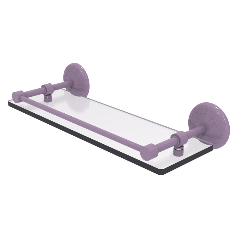 Tablette en verre trempé Yae Carlo, H 3 po x l 16 po x P 5 po, Lavande