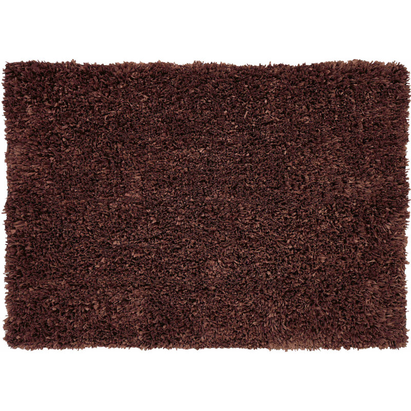 Tapis en coton à poils longs fabriqué à la main Zalewski, 7 pi 3 po x 9 pi 3 po