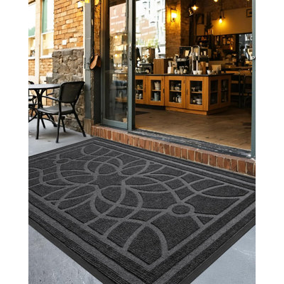 "Heavy Duty Front Door Mat - Non-Slip, Low Profile, Dirt & Moisture Trapping Doormat for Entryway, Patio, Garage,"