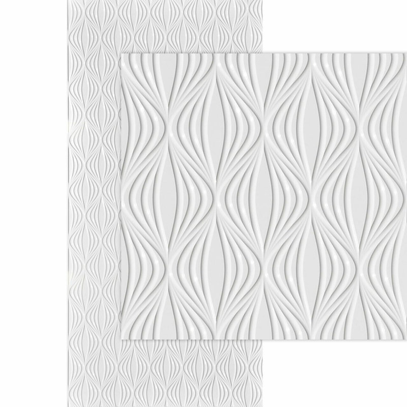 Échalote MirroFlex 4 pi x 10 pi Panneaux muraux PVC PVC 3D - Blanc brillant (40 pieds carrés / feuille)