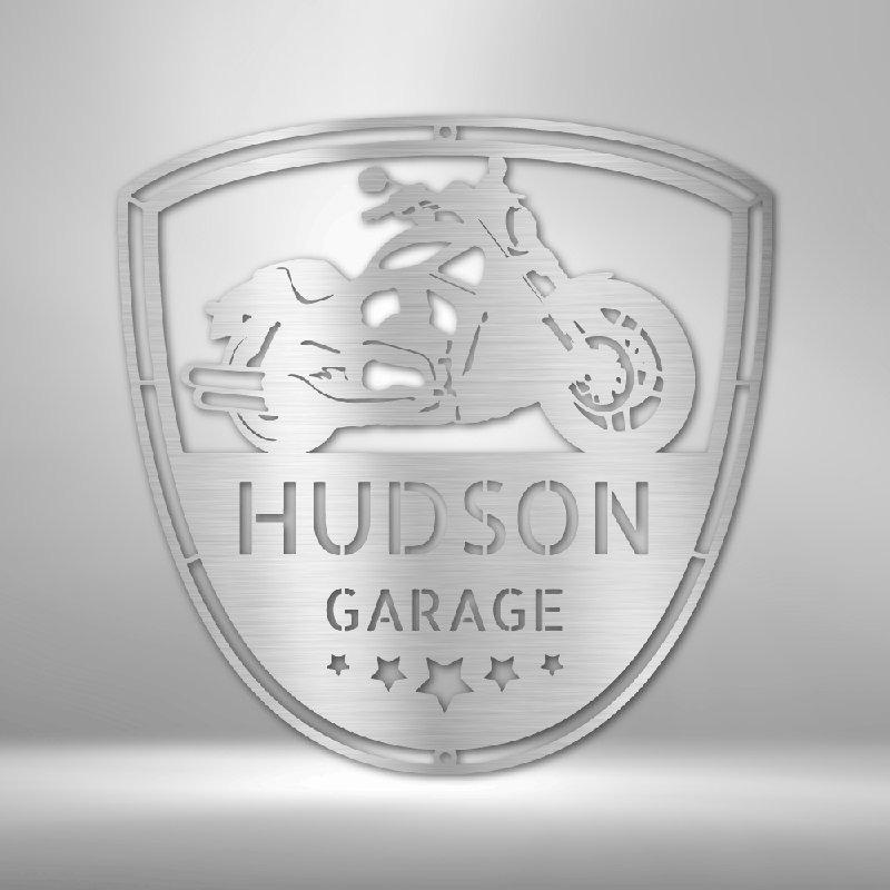 Décoration murale en acier à deux roues personnalisable, H 14,25 po x l 14,5 po x P 0,5 po, Oui, Argent argent