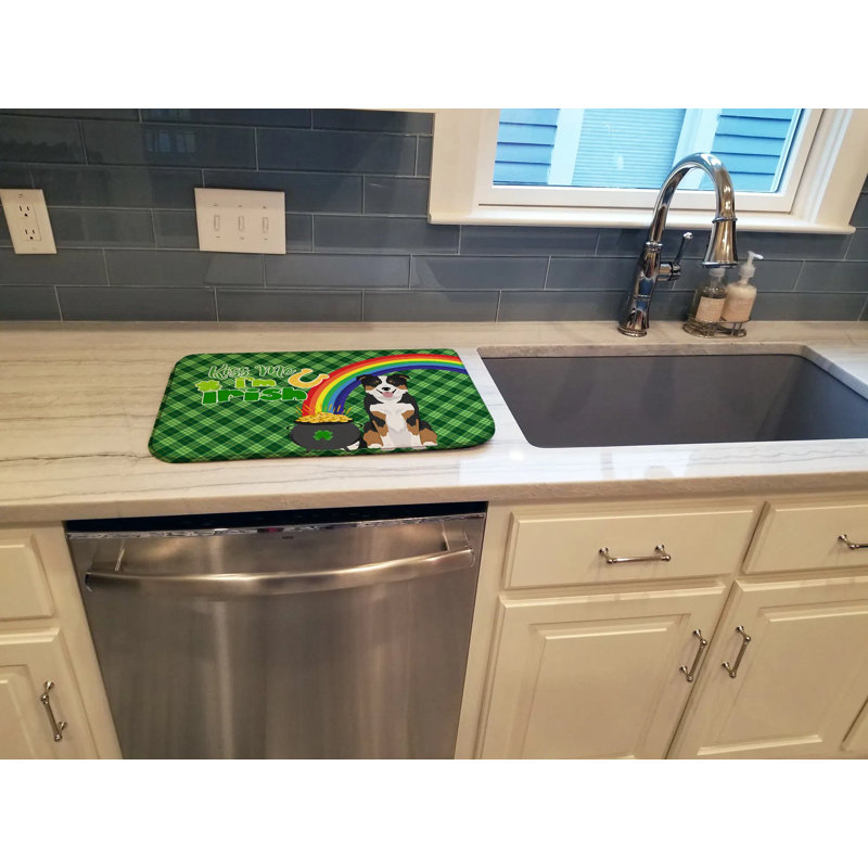 Absorbent Dish Drying Mat With Polyester Surface & Pu Foam Layer, Fast Drying Kitchen Counter Mat