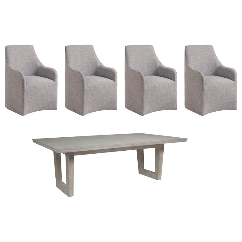 Cohesion 5 - Piece Extendable Solid Wood Dining Set, Bianco