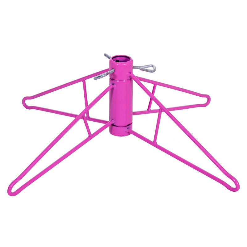 Vickerman 4.5' x 24" Hot Pink Artificial Pre-Lit Christmas Tree with 250 Pink LED Mini Lights, 437 Realistic PVC Tips, 6' Step On/Off Power Cord and Folding Metal Tree Stand.  Assembly is required.