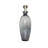 Decorative Glass Flower Vase with Aluminum Topper for Home Decor - Tall Table Vase with Acrylic Accent Base for Living Room Display - Gray & Silver-1298047059